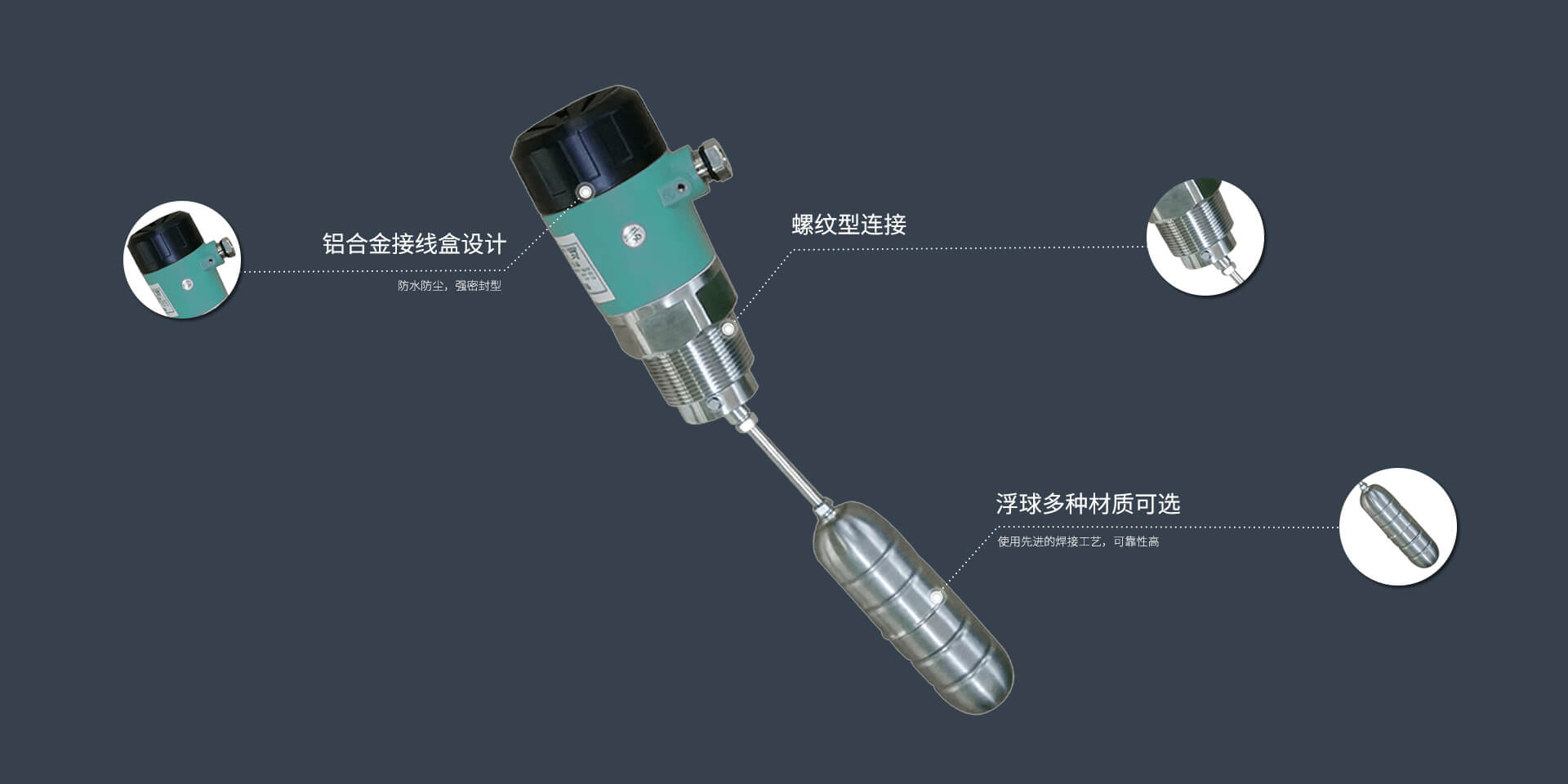 侧装浮球液位开关-标准螺纹型